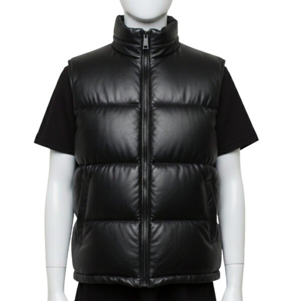 QUILTED PUFFER VEST BLACK